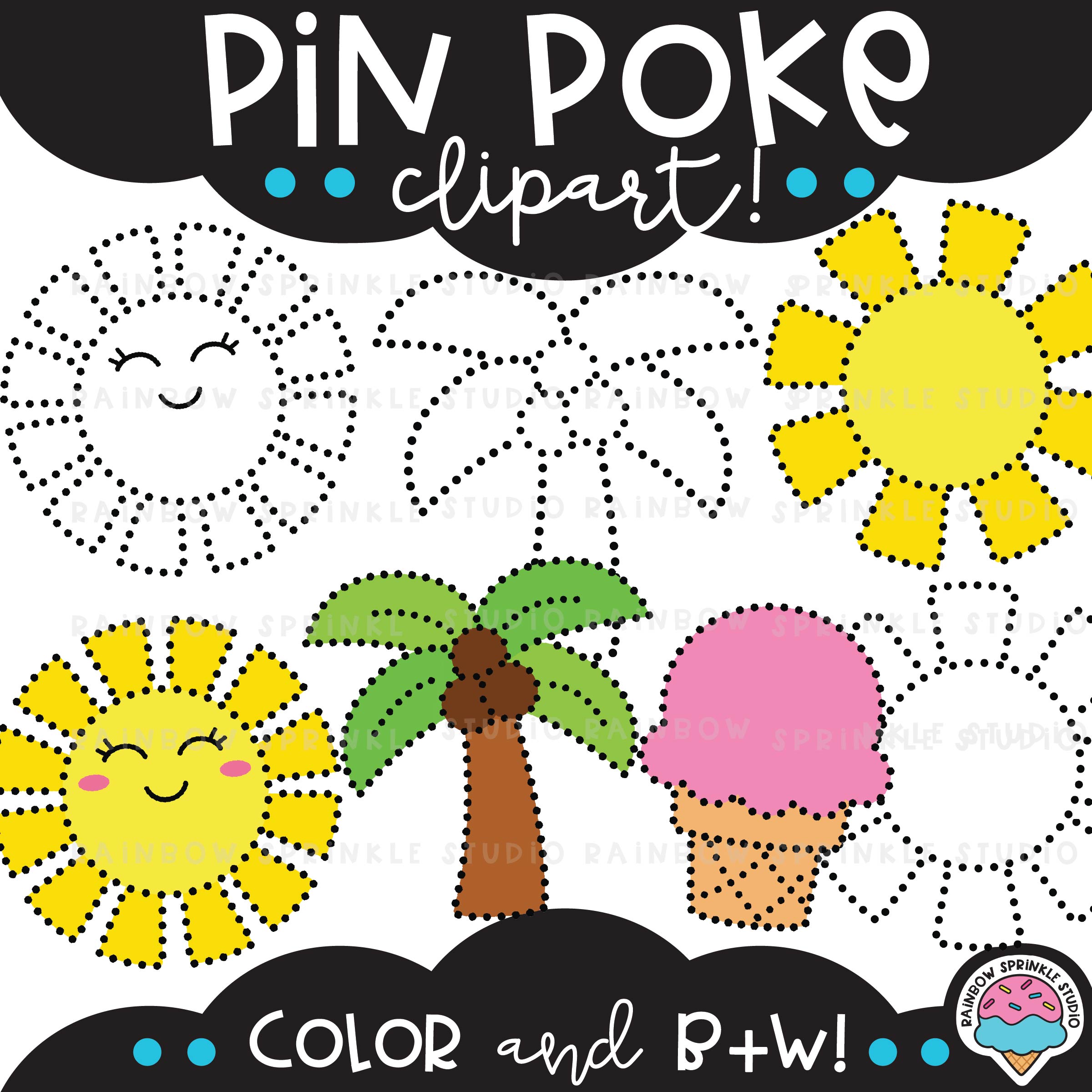 Summer Pin Poke Clipart Set! - Image 2