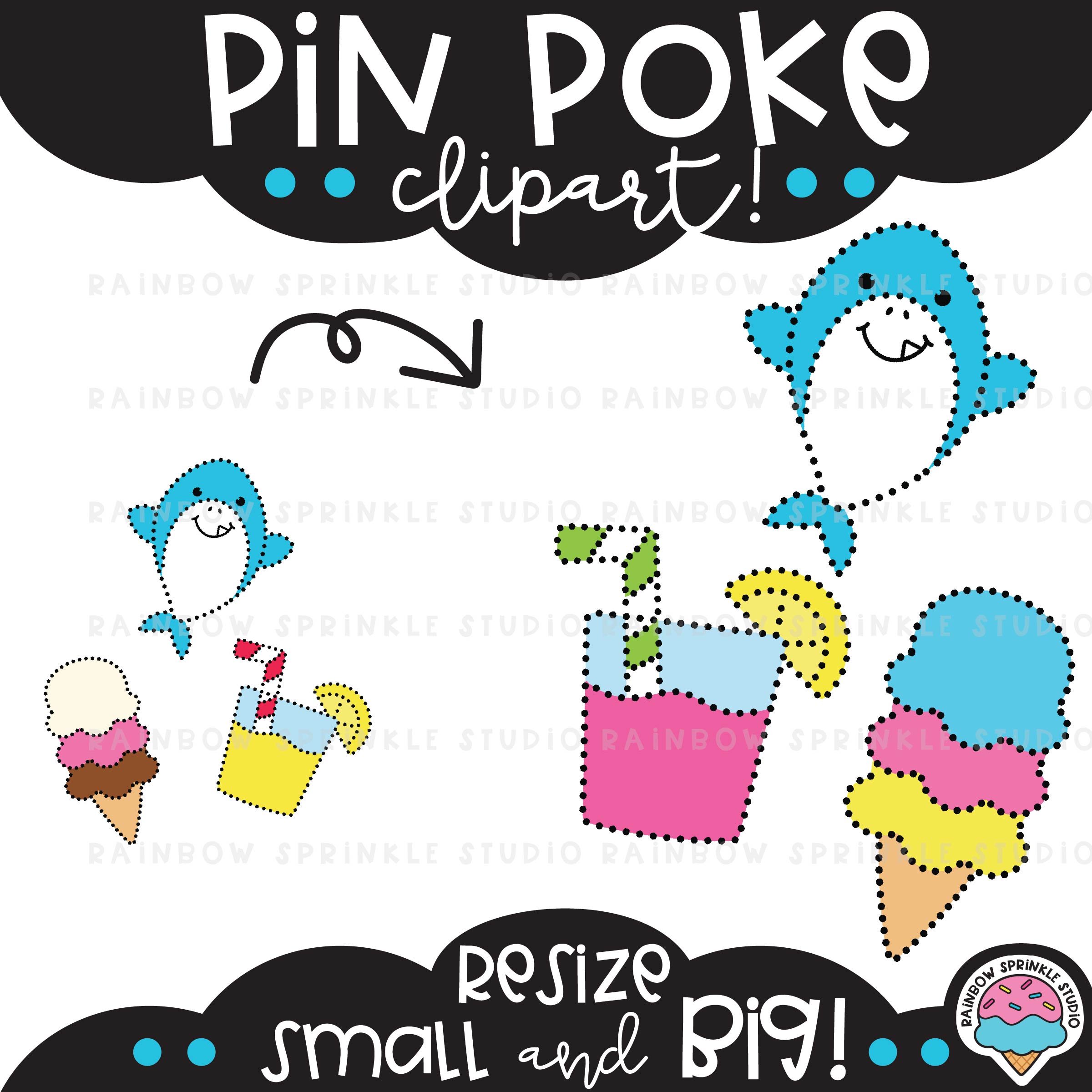 Summer Pin Poke Clipart Set! - Image 3