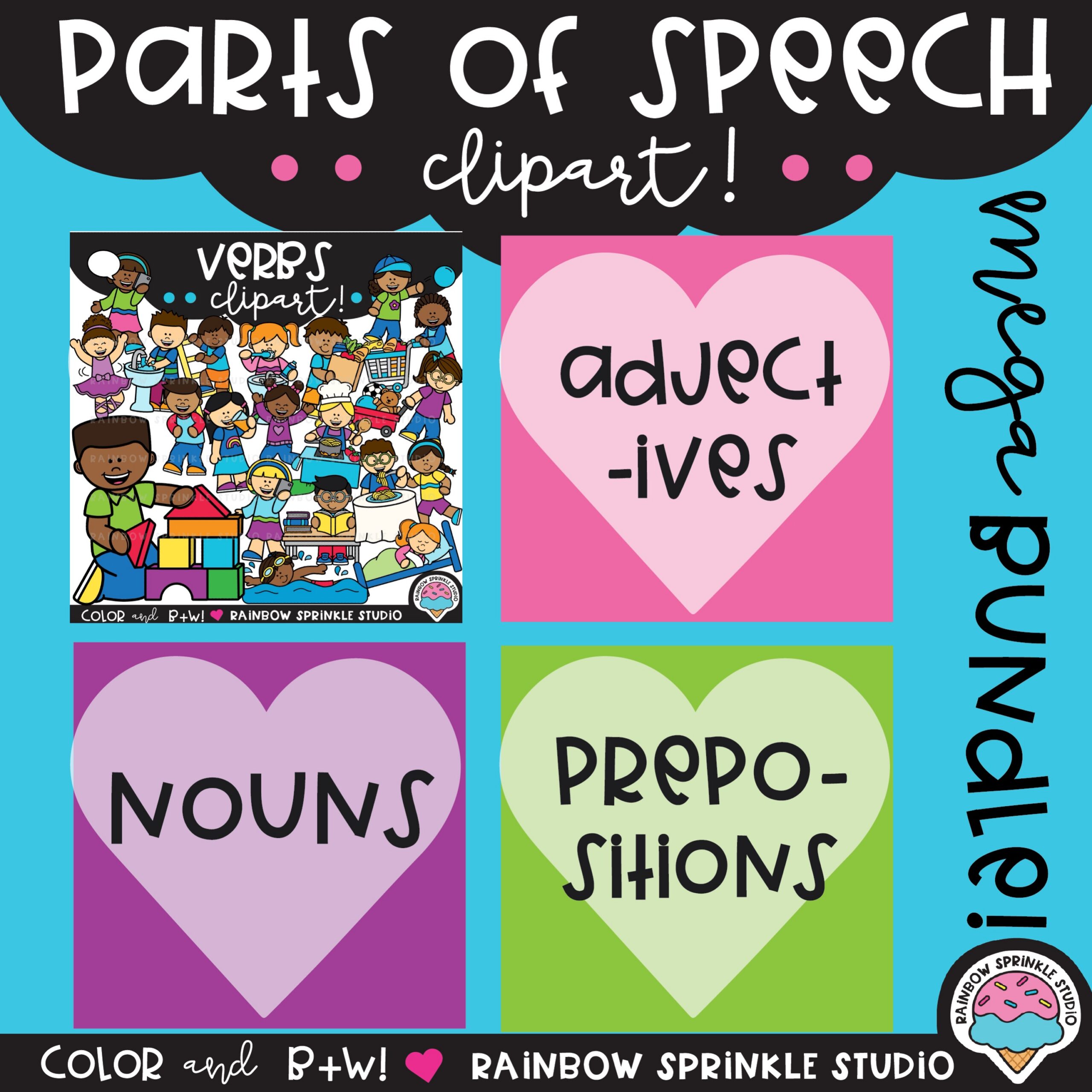 Parts of Speech Clipart GROWING Bundle!