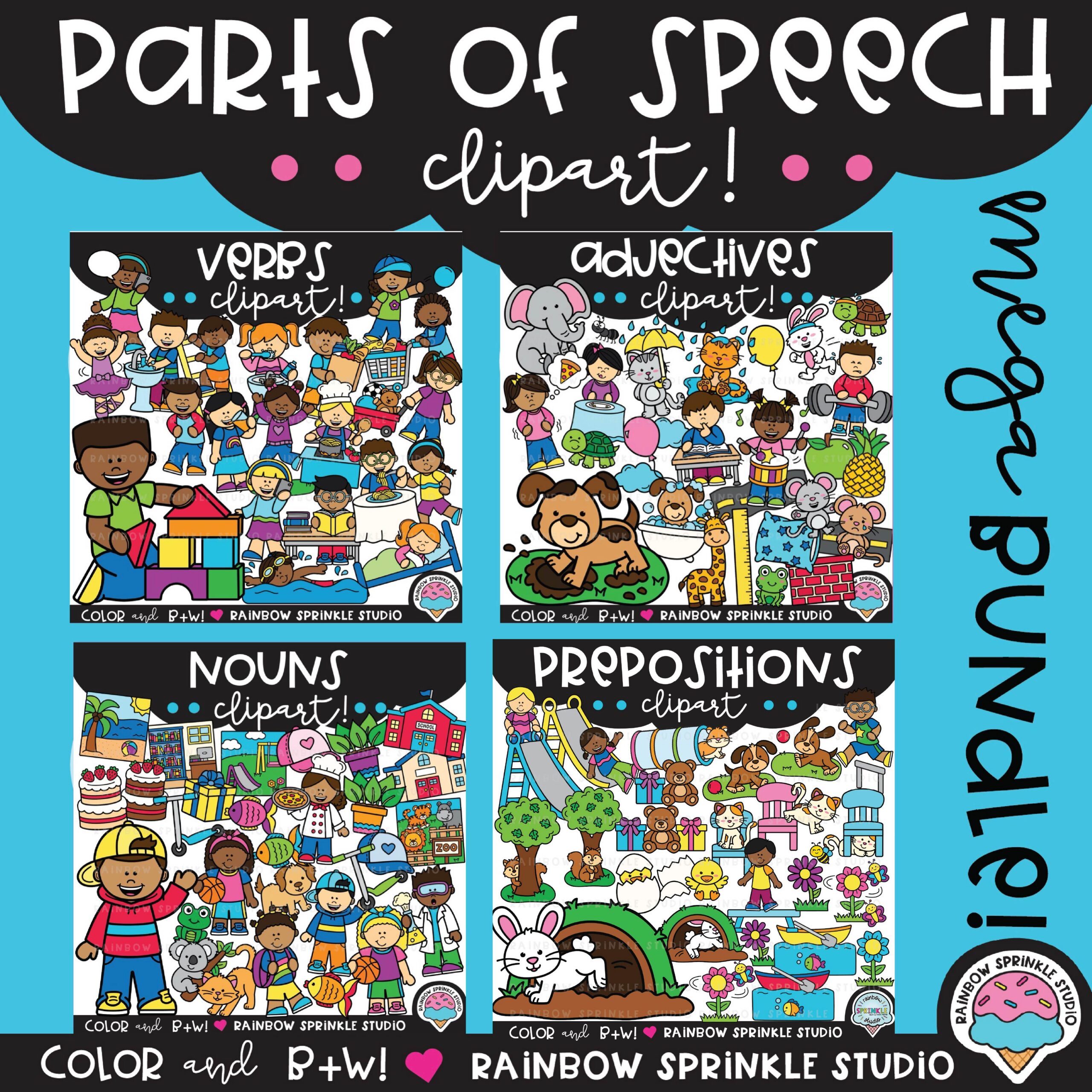 Parts of Speech Clipart MEGA Bundle!