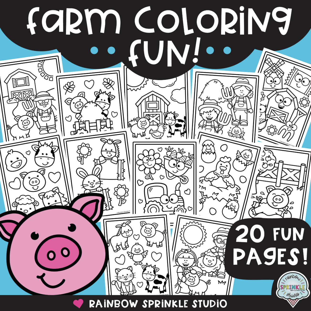 Farm Fun coloring pages cover