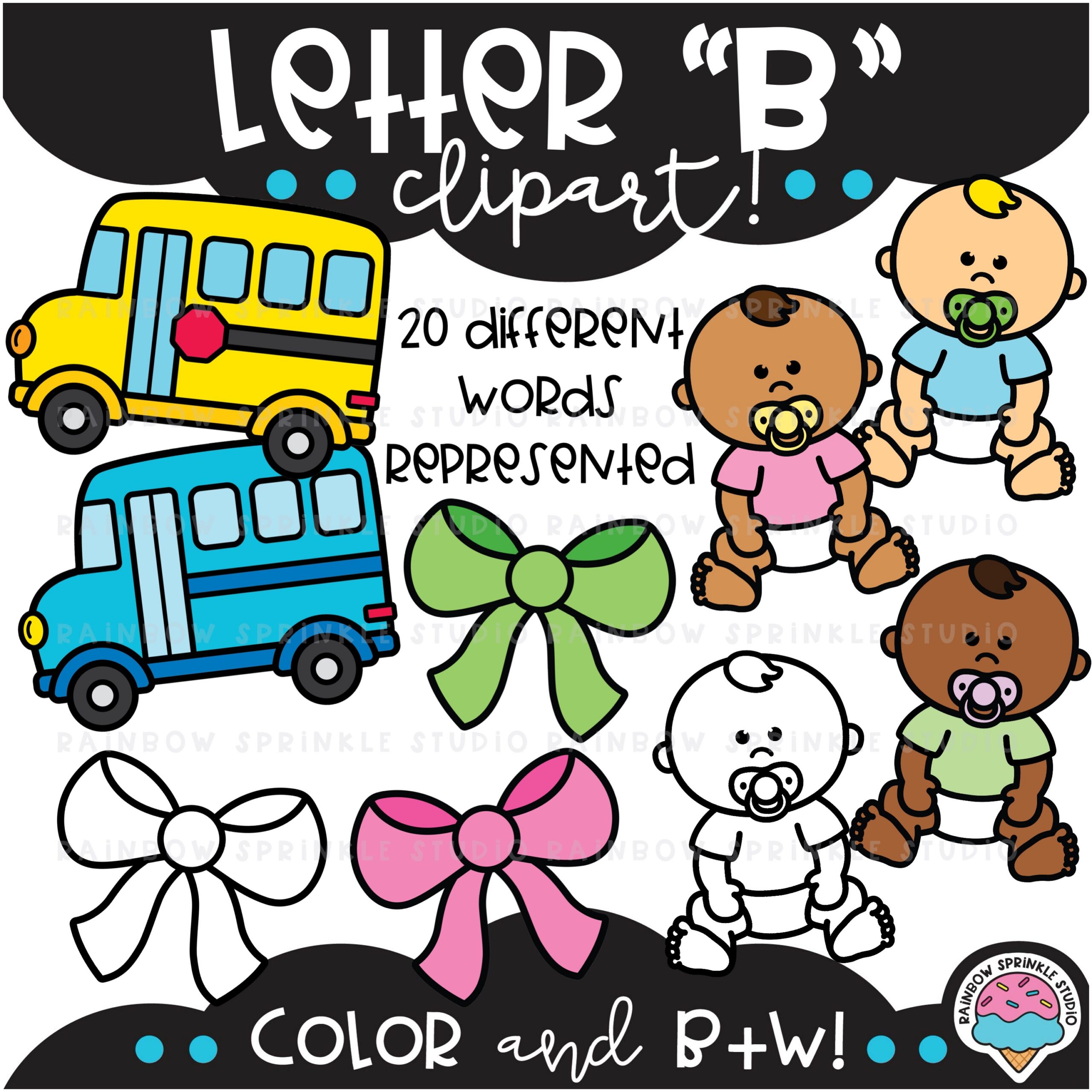 New Letter B Clipart Alphabet - Beginning Sounds - Image 2
