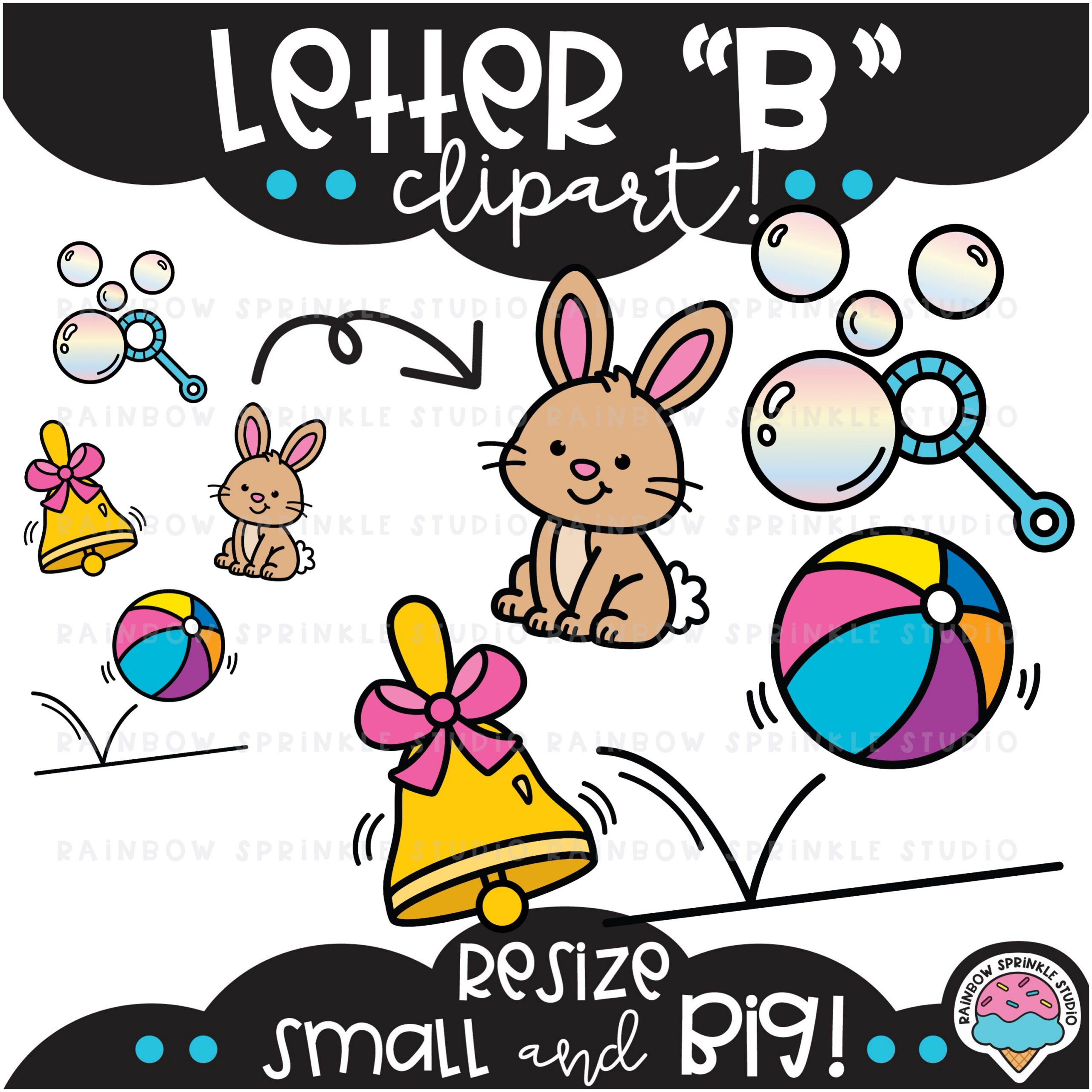 New Letter B Clipart Alphabet - Beginning Sounds - Image 3
