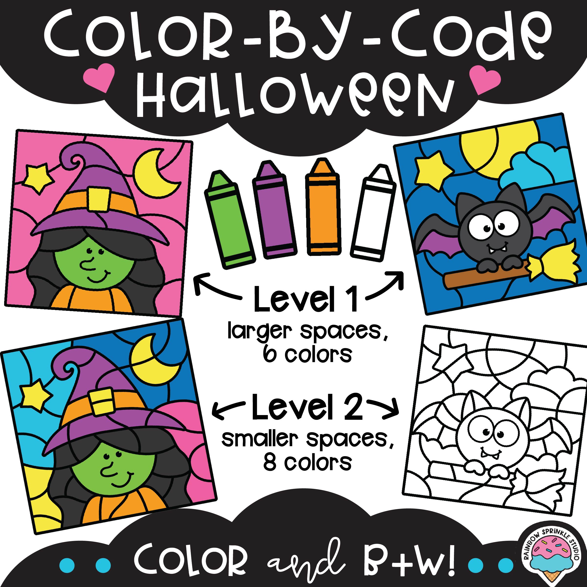 Color By Code Clipart Holidays Growing Bundle - Image 3