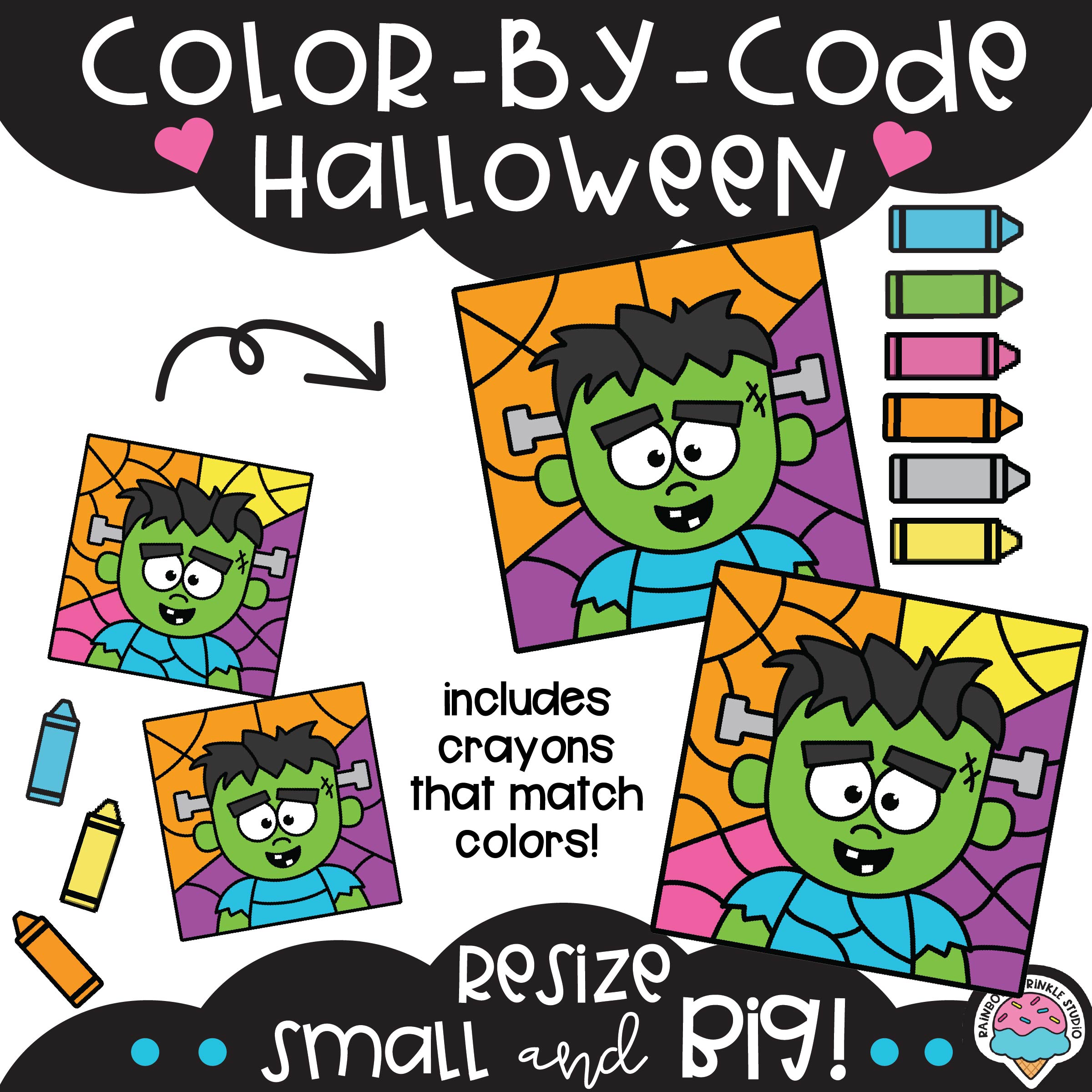 Color By Code Clipart Holidays Growing Bundle - Image 4