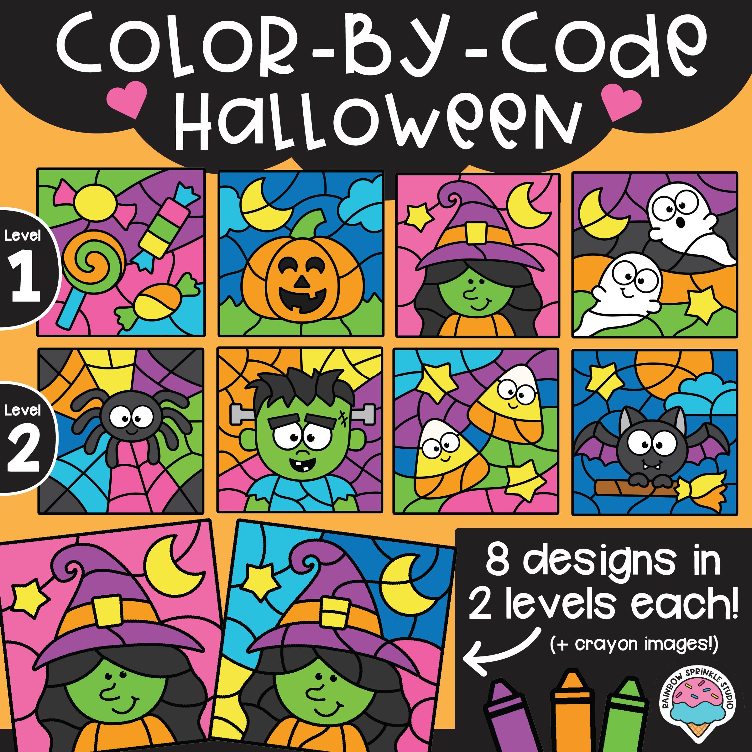 Color By Code Clipart Holidays Growing Bundle - Image 2